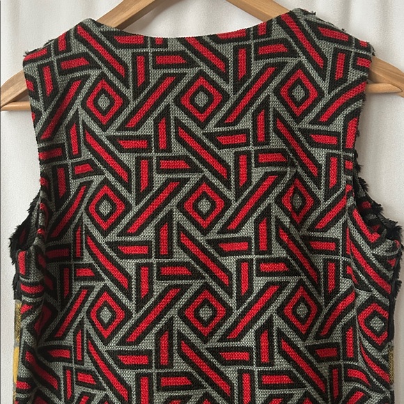 An Ren Contemporary Wool Colorful Sleeveless Ruffled Hem Mini Dress *Size M**🌺🌺 - Picture 4 of 7